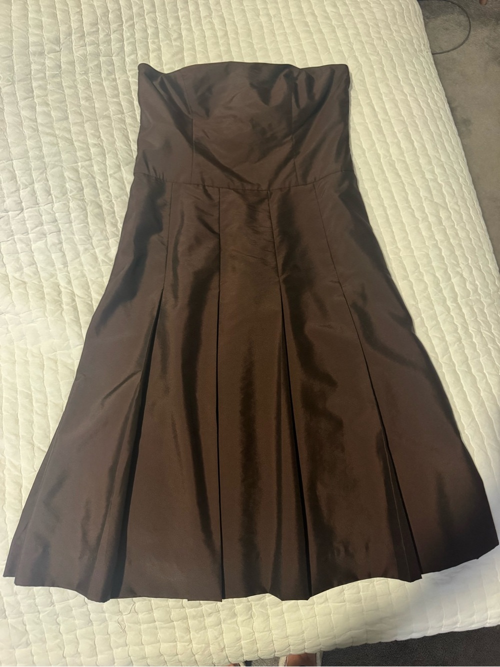 Isaac Mizrahi Strapless Chocolate Brown A-Line Dress